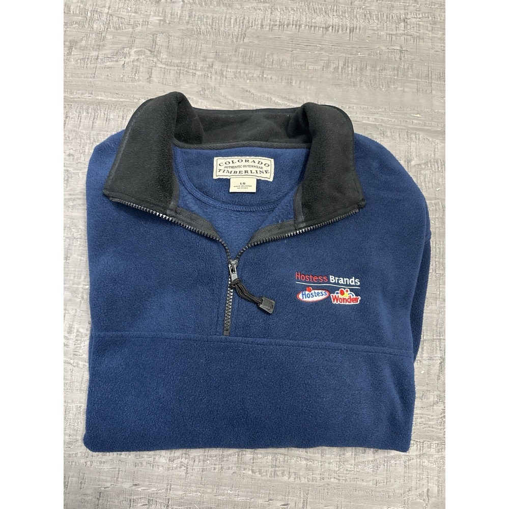 Vintage‎ Hostess Brands Fleece Pullover Men's L 1/4 Zip Workwear Timberline